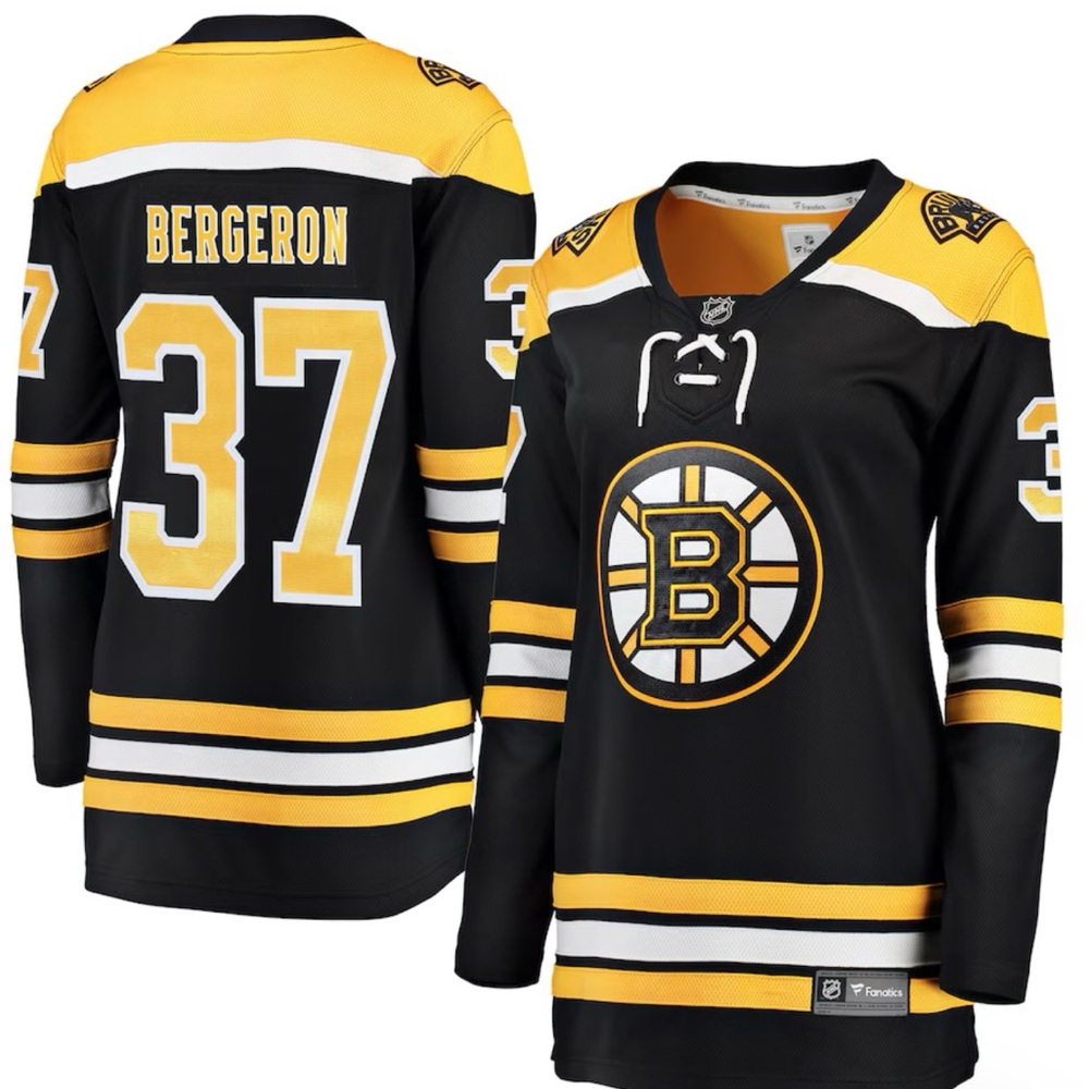 Women's Boston Bruins Patrice Bergeron Fanatics Black Breakaway - Large NWOT
